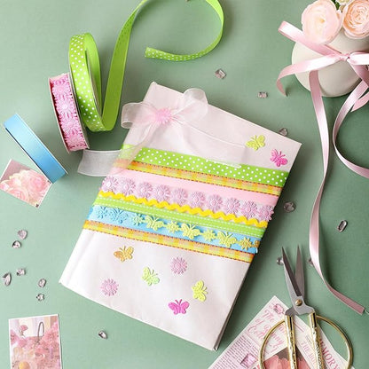 LaRibbons Pastel Ribbons for Crafts 10 Rolls Assorted Ribbon for Gift Wrapping - Image 4