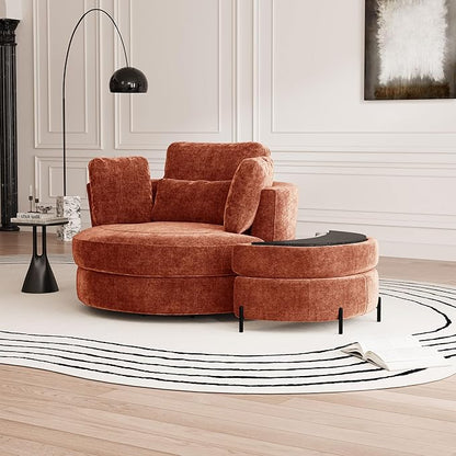 Aoiy & Wifon 50.2'' W Oversized Swivel Barrel Chair - Image 7
