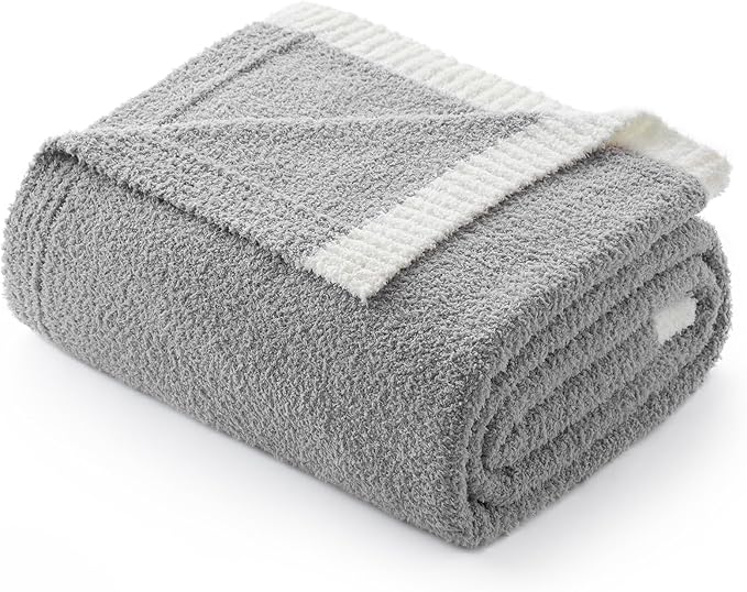 Snuggle Sac Grey Throw Blanket for Couch Bed Sofa 60x80 inches, Reversible Grey - Image 8