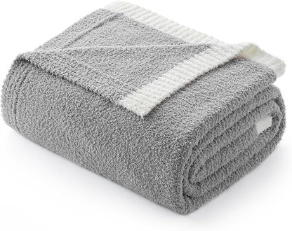 Snuggle Sac Grey Throw Blanket for Couch Bed Sofa 60x80 inches, Reversible Grey - Image 8