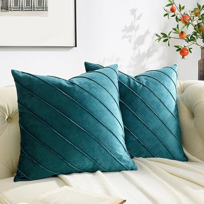 GIGIZAZA Decorative Velvet Pillow Covers 20x20, Living Room Square Cushion by GIGIZAZAFocusingonhomedecoration