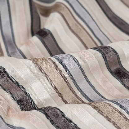Yangest Beige Striped Throw Pillow Cover Multicolor Velvet Cushion Cover Modern - Image 3