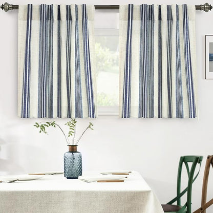 DriftAway Farmhouse Vertical Striped Linen Blend Textured Light Filtering Semi by DriftAway