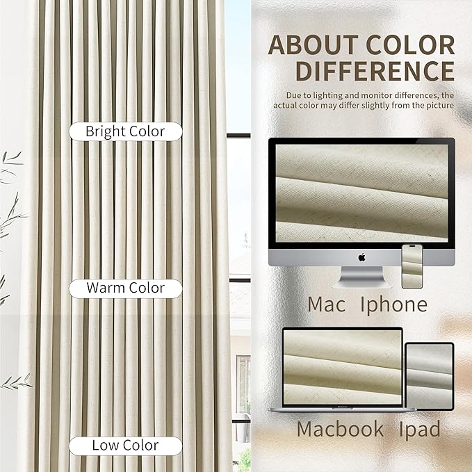 Pinch Pleated 100% Blackout Long Curtains 108 Inch Length Energy Saving Heavy - Image 8