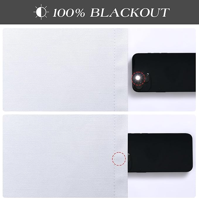 White Black Out Curtain 90 Inch Long - Image 2