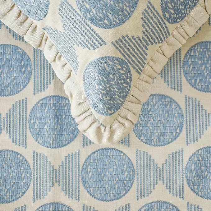 The HomeCentric King/Queen/Twin Blue Decorative Bed Runner Twin 53"x18" Bed - Image 3