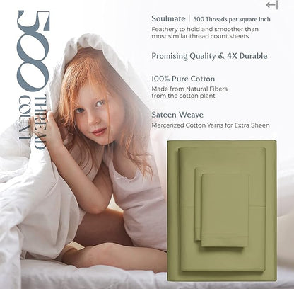 Mayfair Linen 500 Thread Count Twin Cotton Sheets - Image 6