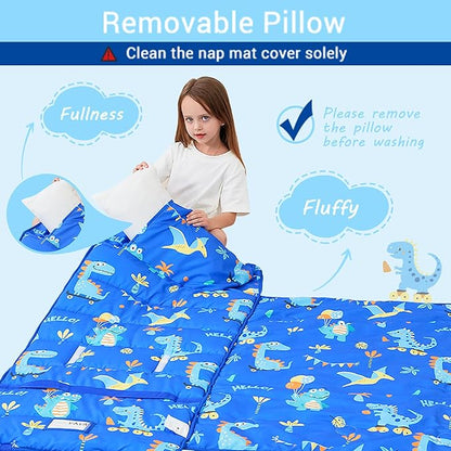 Toddler Nap Mat with Pillow and Blanket, Extra Large Rolled Napping Mats - Image 5