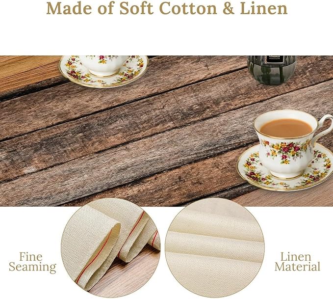 Brown Wood Rustic Table Runner Lumbers Colors Wooden Barn Door Farmhouse - Image 5