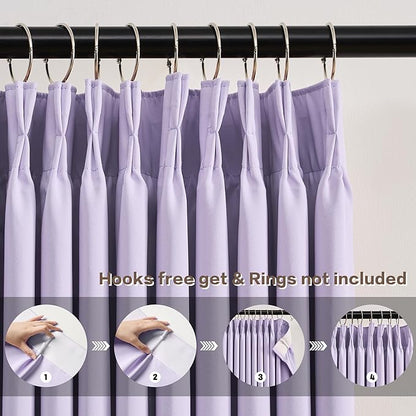 KEQIAOSUOCAI Lilac Blackout Curtain Drapes Pleated - Image 2