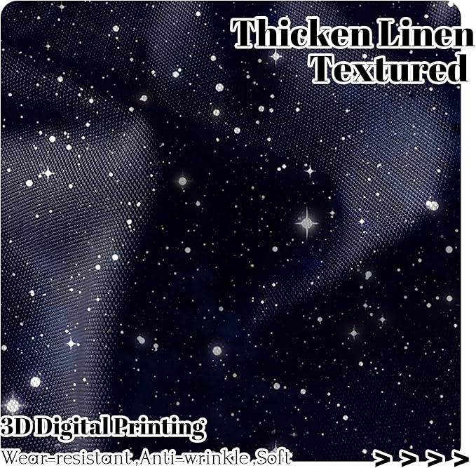 Renaiss 26 x 24 Inch Starry Night Kitchen Curtains Outer Space Star Galaxy - Image 2