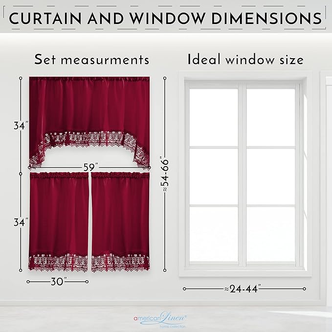 American Linen Café Curtains for Kitchen, Bathroom Curtains - Image 6