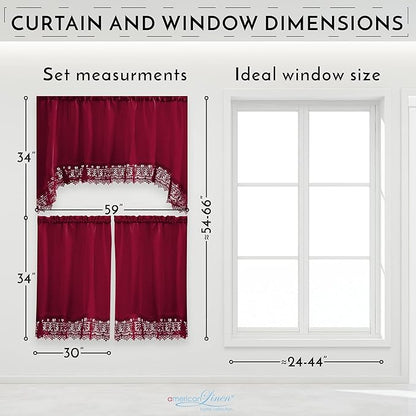 American Linen Café Curtains for Kitchen, Bathroom Curtains - Image 6