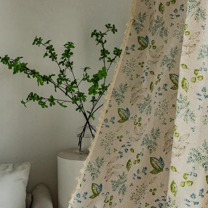 ENJOYBRIDAL Leaf Curtains 96 Inch Length 2 Panels Tassel Boho Semi Sheer Drapes - Image 5