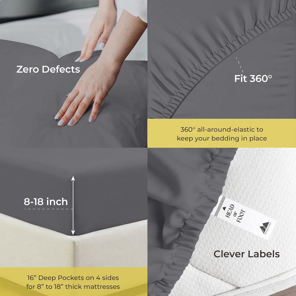 Mayfair Linen 100% Egyptian Cotton Split King Sheet Sets for Adjustable Bed -...