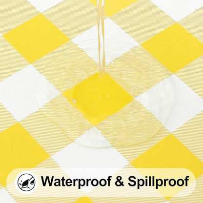 Smiry Rectangle Picnic Table Cloth, Elastic Waterproof Fitted Vinyl Tablecloths - Image 3