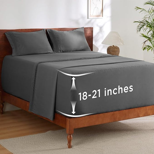 Bedsure Deep Pocket King Sheet Set by BEDSURE