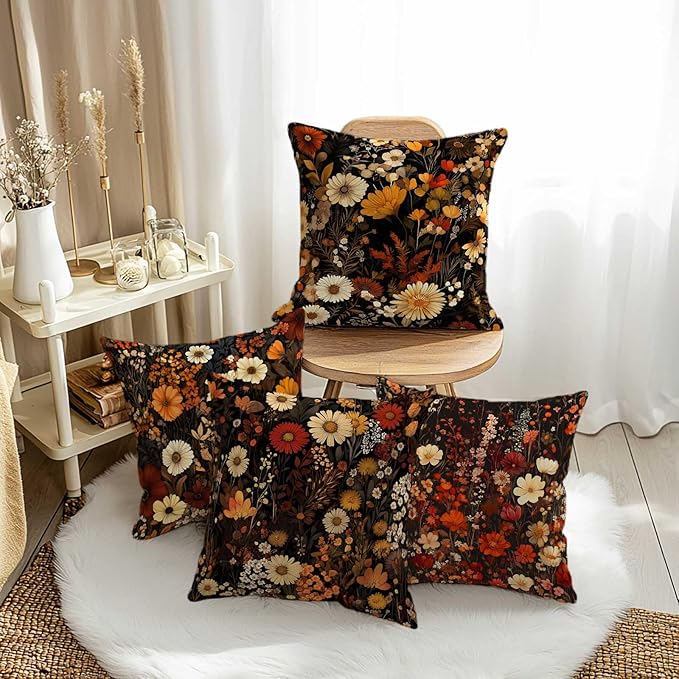 Throw Pillow Covers for Couch and Sofa | 18x18 Set of 4 Living Room Cushion - Image 3