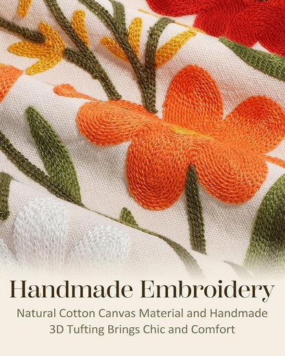 Embroidered Throw Pillow Covers 18x18 Inch - Image 2