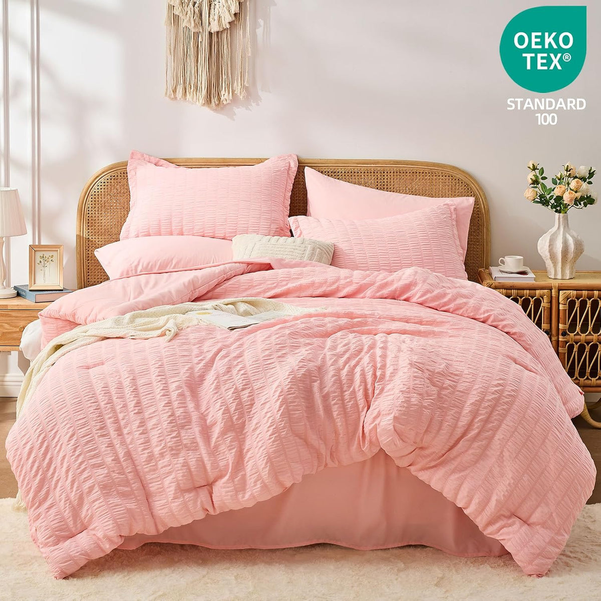 fuanna pink full size comforter sets for girls showing dimensions