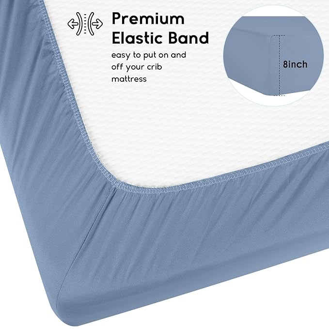 Yoofoss Baby Crib Sheets for Boys Girls, Fitted Crib Sheet 2 Pack for Standard - Image 3