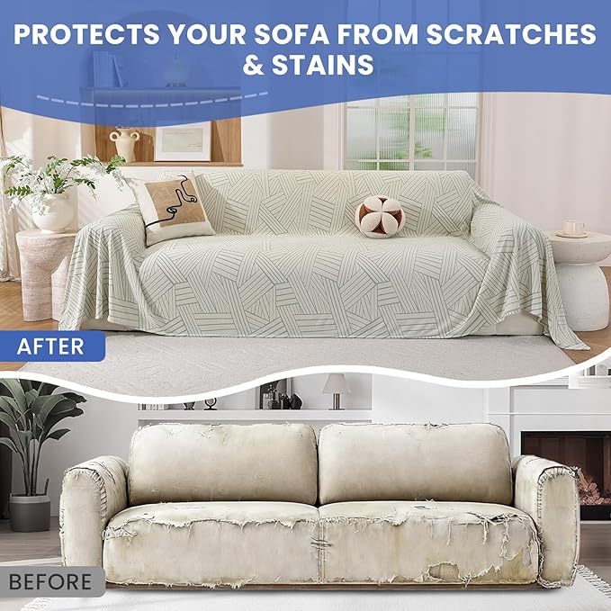 Pet Couch Cover for Dogs, Sofa Covers Washable Geometry, Loveseat Cover for 2 - Image 5