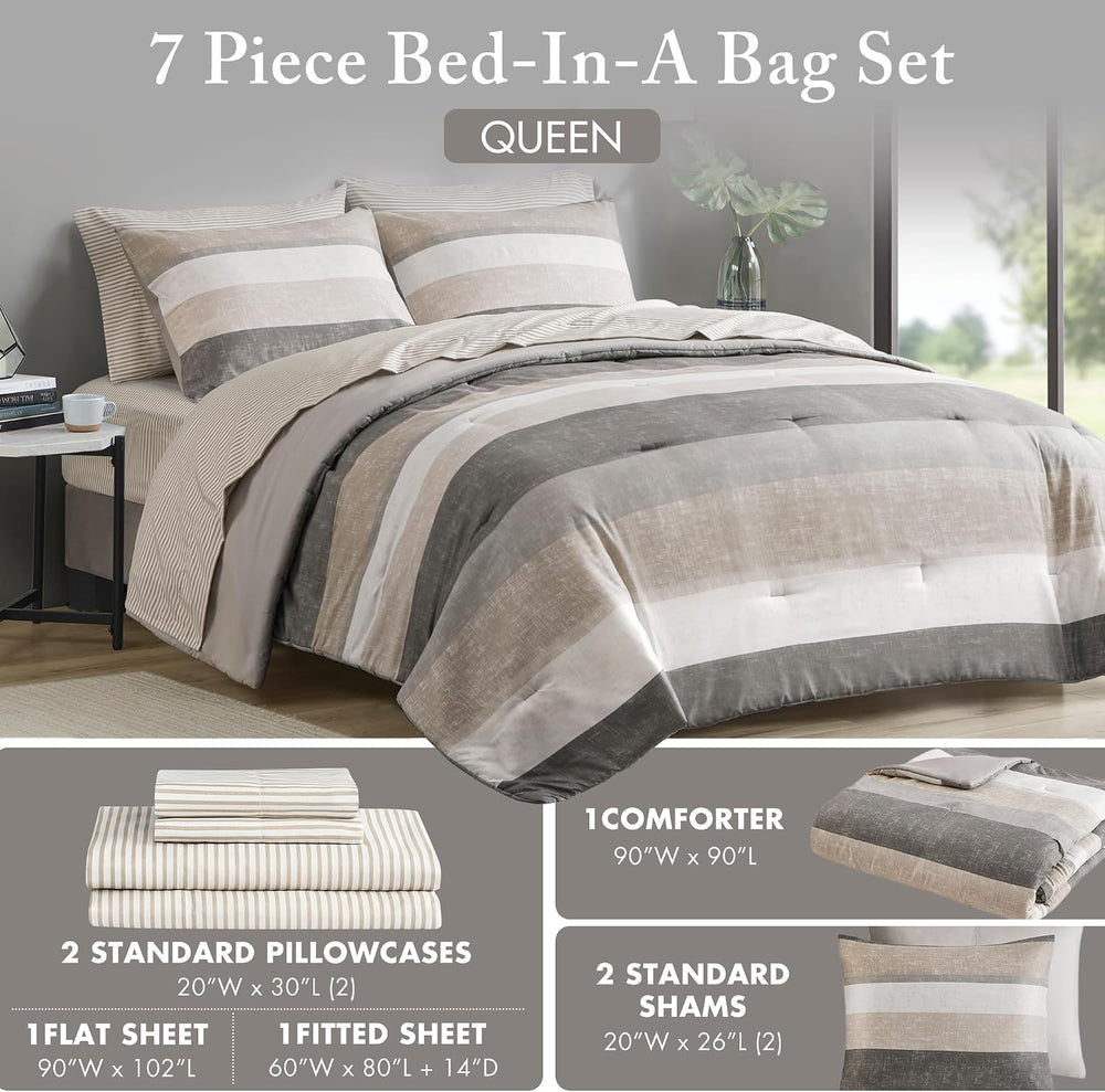 Madison Park Essentials Queen Comforter Set, Bed in A Bag Comforter & She...