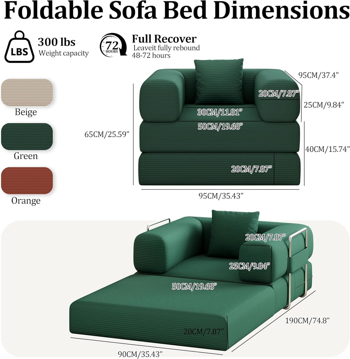 single couch sofa for small spaces , 2-in-1 shown in use