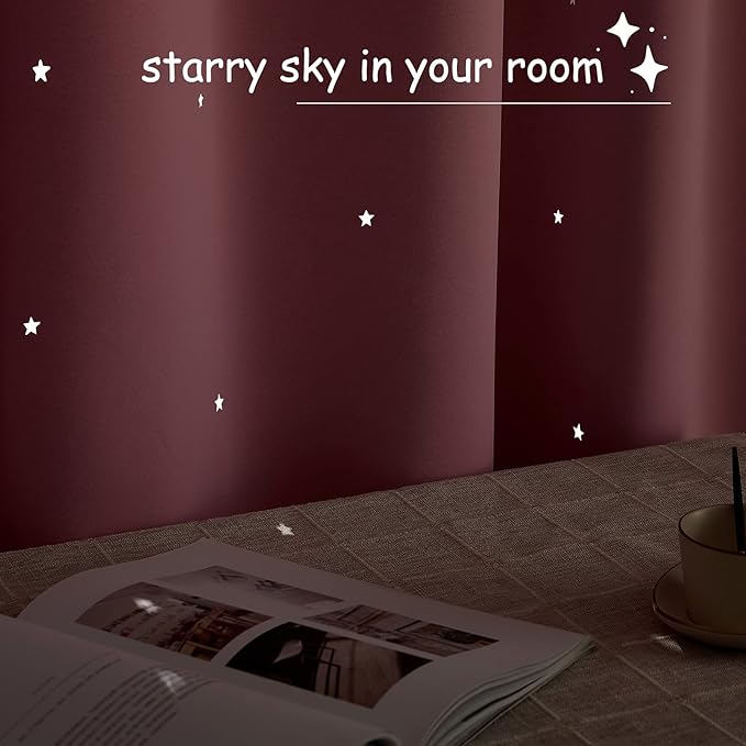 NICETOWN Pink Star Cutout Curtains - Image 4