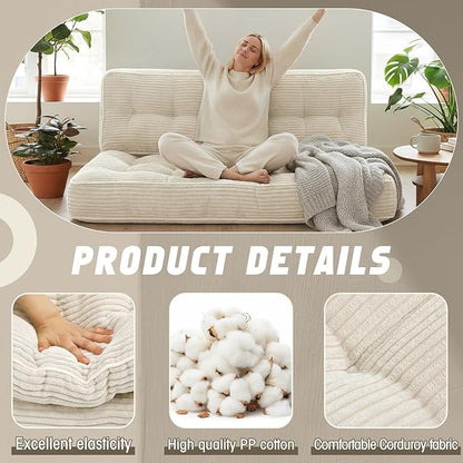 63 Inch Folding Sofa Bed Convertible Chair, 2-in-1 Convertible Boneless Sofa - Image 4