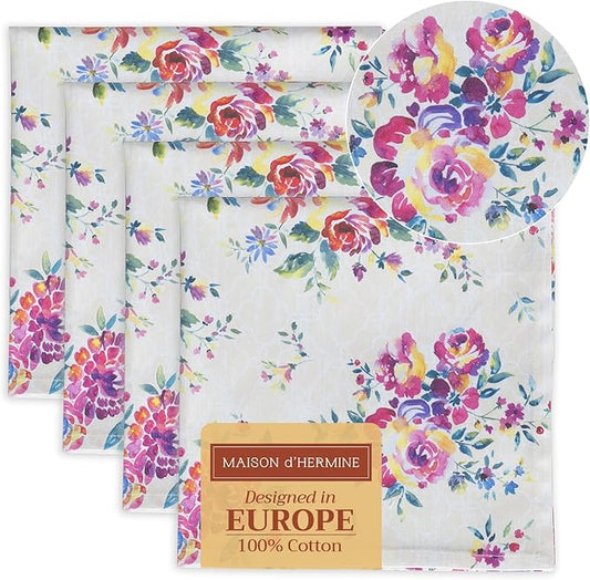 Maison d' Hermine Cloth Napkins Set of 4 100% Cotton Everyday Reusable Square by MaisondHermine