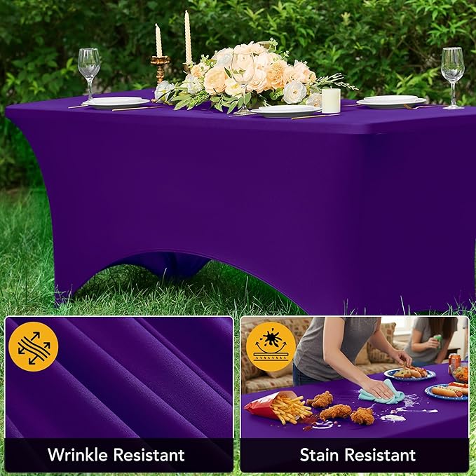 6-Pack Premium Purple Spandex Tablecloths - Image 4