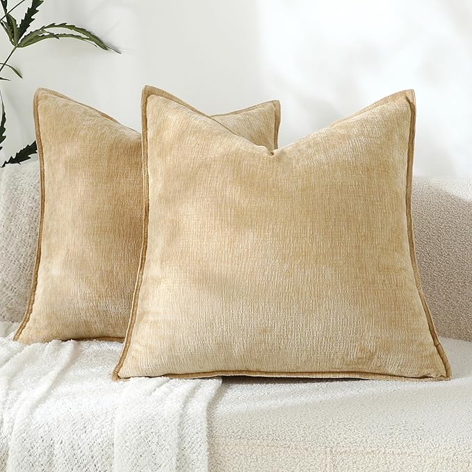 Stellhome Pack of 2 Soft Textured Throw Decorative Pillow Covers Square Accent by Stellhome