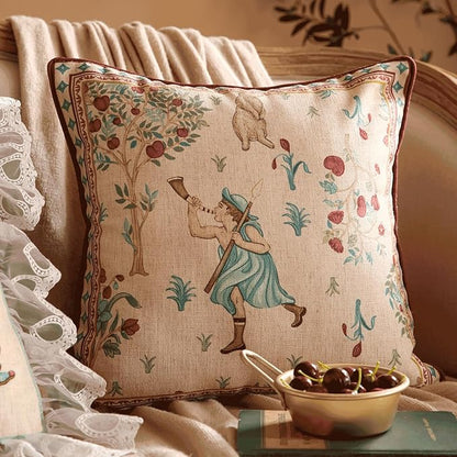 patdrea Designer Pack of 2 Square Throw Pillow Covers, Farmhouse Vintage Linen - Image 2