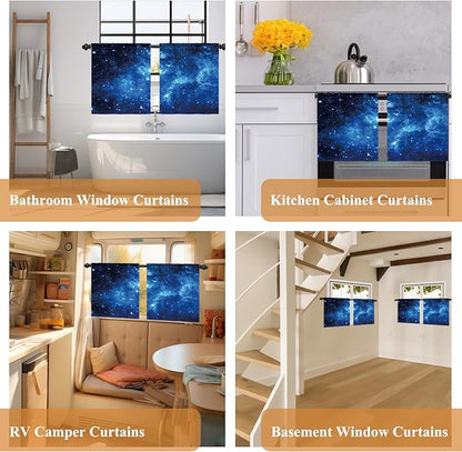 Renaiss 26 x 24 Inch Galaxy Short Cafe Tier Curtains Small Window Treatment - Image 7