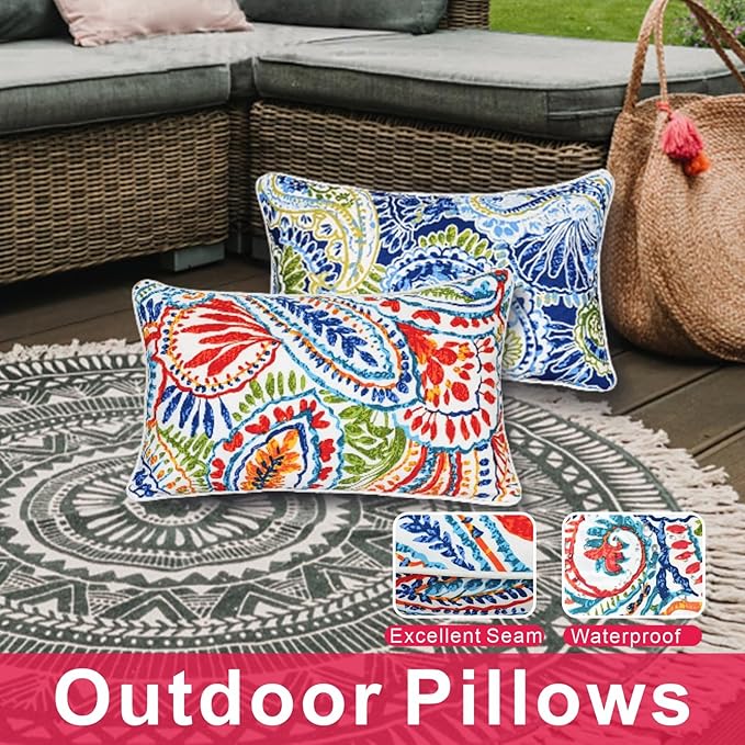 JMGBird Outdoor Lumbar Pillows Set of 2 - Image 7
