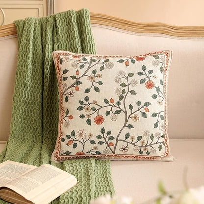 ISAENNE Design Linen Classic Throw Pillow Covers 18"x18", French Farmhouse - Image 2