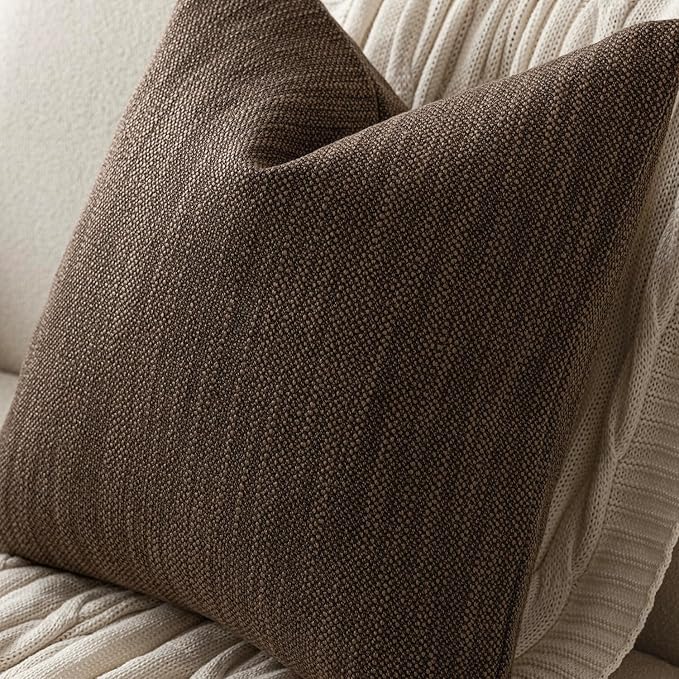 Foindtower Set of 2 Decorative Textured Burlap Linen Throw Pillow Covers - Image 3