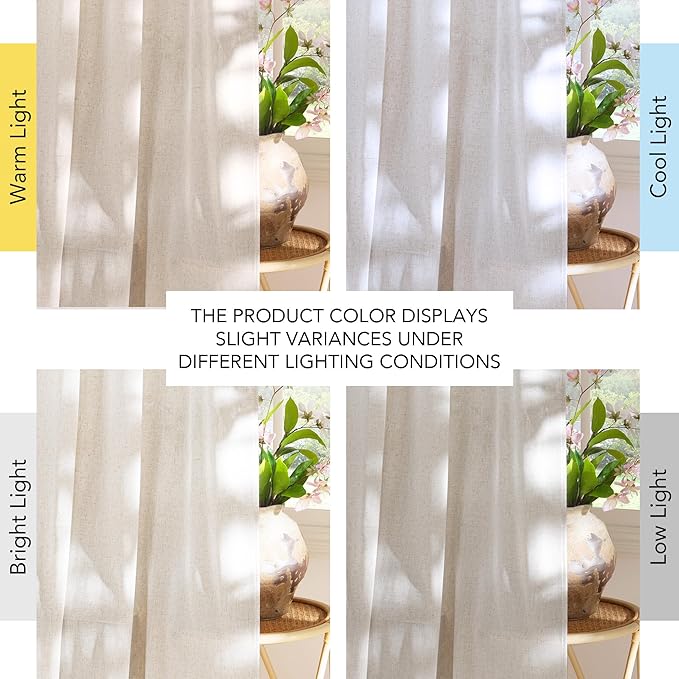 NICETOWN Linen Curtains 84 inches Long, Grommet Thick Flax Linen Privacy Assured - Image 5