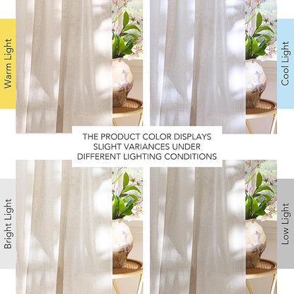 NICETOWN Linen Curtains 84 inches Long, Grommet Thick Flax Linen Privacy Assured - Image 5