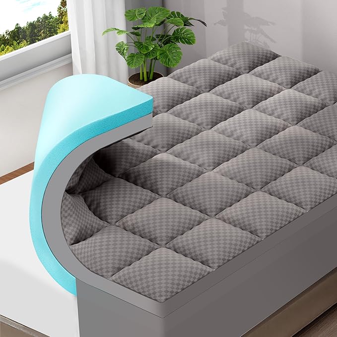 OLANLY Dual-Layer 4 Inch Queen Size Memory Foam Mattress Topper by OLANLY