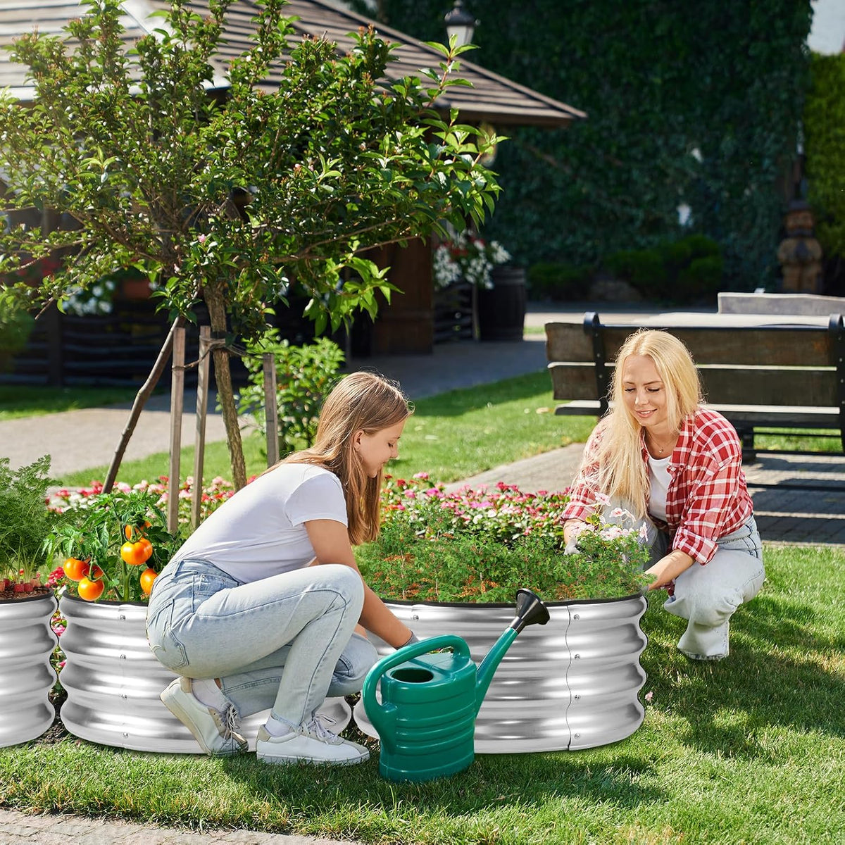 jeria raised garden bed,galvanized raised 2 pcs 2×2×1ft, package contents