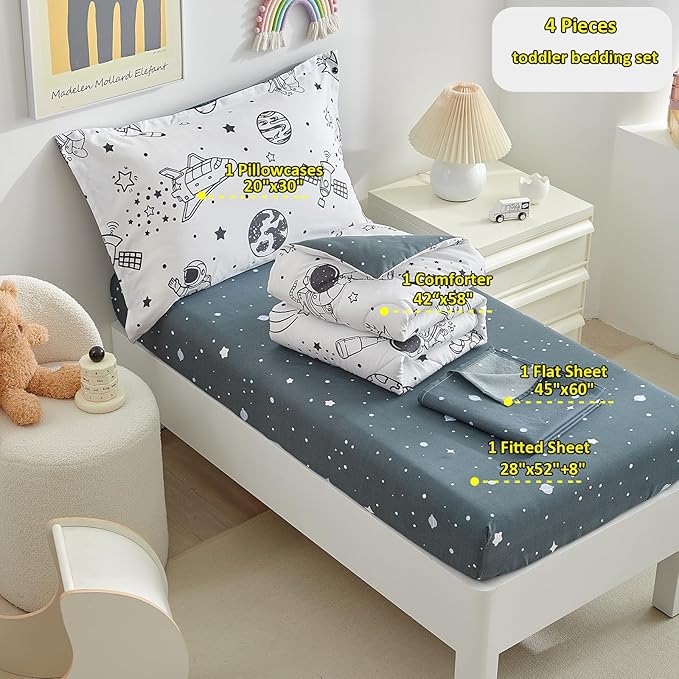 DuShow 4 Piece Toddler Bedding Set - Image 4