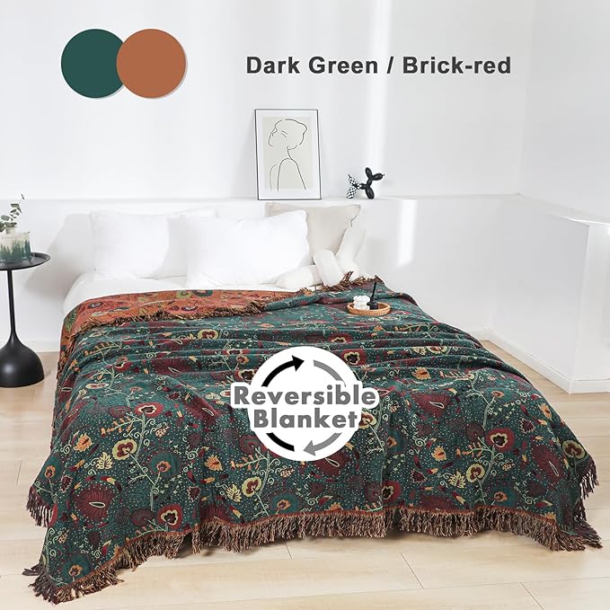 MSGKV Cotton Bed Blanket for Couch and Sofa Blankets for Living Room Bedroom - Image 2