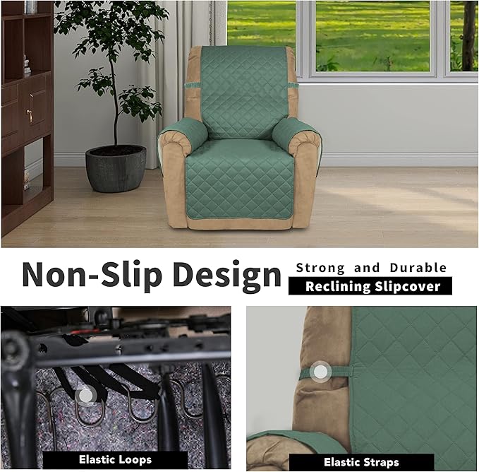 Easy-Going Recliner Chair Slipcover Reversible Sofa Cover Water Resistant Couch - Image 3