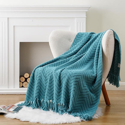 BATTILO HOME Teal Throw Blanket - Image 3