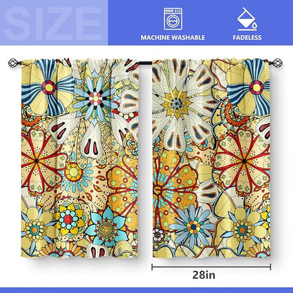 Aimego Boho Floral Kitchen Curtains - Image 3