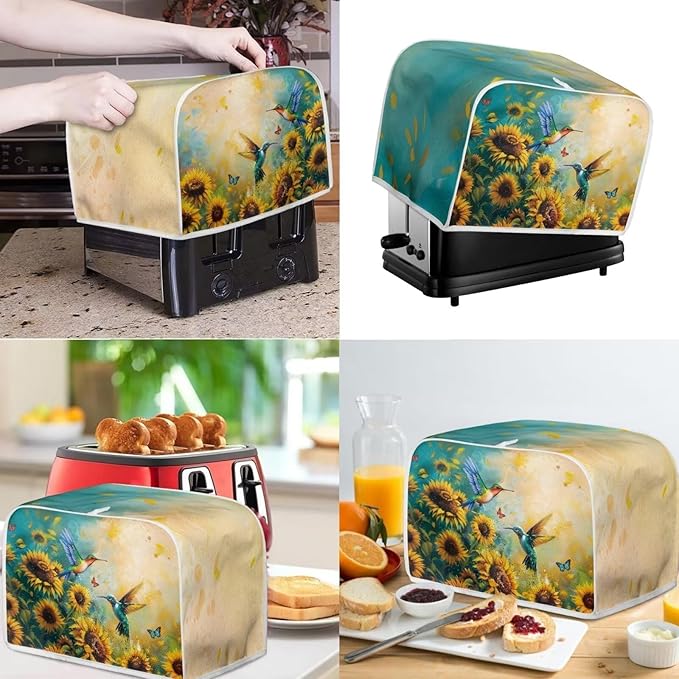 Hummingbird Dust Cover for Coffee Maker Kitchen Blender Cover Flower Bread - Image 2