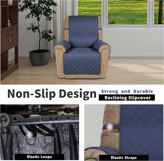 Easy-Going Recliner Chair Slipcover Reversible Sofa Cover Water Resistant Couch - Image 3