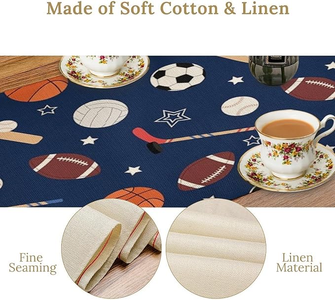 Sport Table Runner Basketball Soccer Baseball Football Hockey Sports Game Days - Image 5
